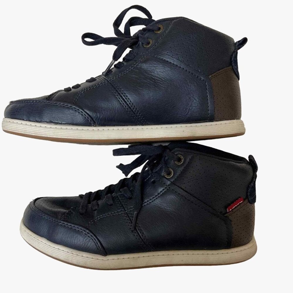 Levi's Boys‎ Shoes High Top Sneakers Size 5 Blue Logo Tag Synthetic Materials